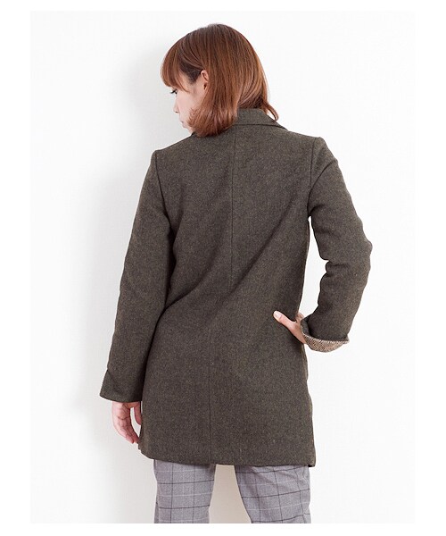 SEVENDAYS=SUNDAY（セブンデイズサンデイ）の「HARRIS Chester ロングCO（コート　・レディース・グレー/キャメル/カーキ/ネイビー・L/M）」の7枚目の写真