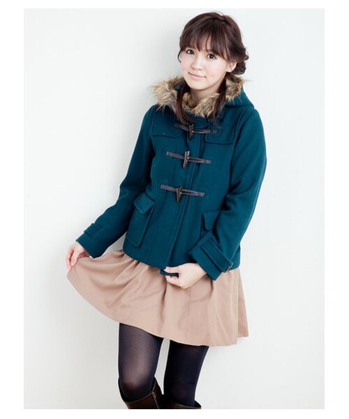 earth music&ecology（アースミュージックアンドエコロジー）の「【Special Price】ショートダッフルコート　　（コート　・レディース・ネイビー/レッド/キャメル/ブルーグリーン・M/S）」の11枚目の写真