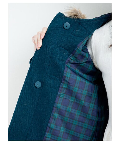 earth music&ecology（アースミュージックアンドエコロジー）の「【Special Price】ショートダッフルコート　　（コート　・レディース・ネイビー/レッド/キャメル/ブルーグリーン・M/S）」の6枚目の写真