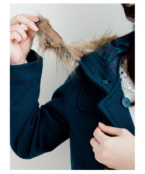 earth music&ecology（アースミュージックアンドエコロジー）の「【Special Price】ショートダッフルコート　　（コート　・レディース・ネイビー/レッド/キャメル/ブルーグリーン・M/S）」の7枚目の写真