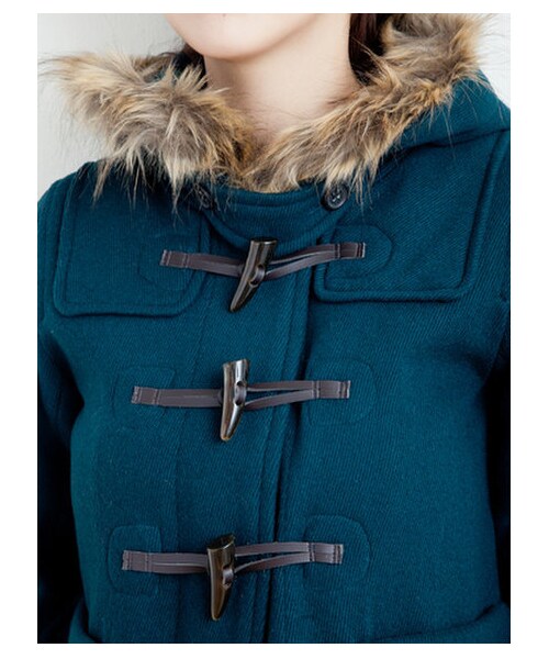 earth music&ecology（アースミュージックアンドエコロジー）の「【Special Price】ショートダッフルコート　　（コート　・レディース・ネイビー/レッド/キャメル/ブルーグリーン・M/S）」の4枚目の写真