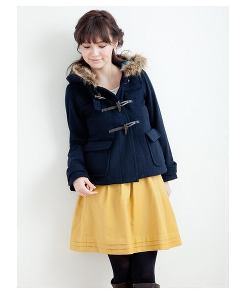 earth music&ecology（アースミュージックアンドエコロジー）の「【Special Price】ショートダッフルコート　　（コート　・レディース・ネイビー/レッド/キャメル/ブルーグリーン・M/S）」の12枚目の写真