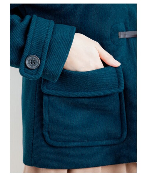 earth music&ecology（アースミュージックアンドエコロジー）の「【Special Price】ショートダッフルコート　　（コート　・レディース・ネイビー/レッド/キャメル/ブルーグリーン・M/S）」の5枚目の写真