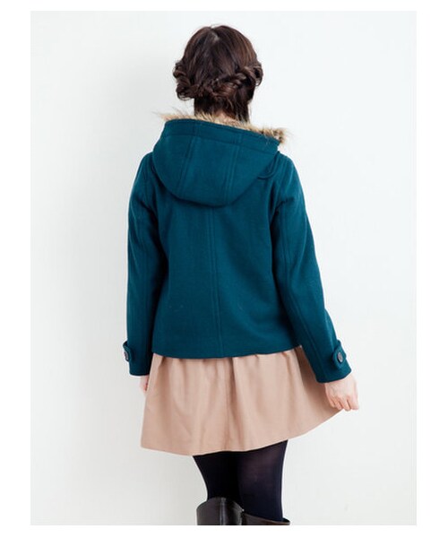 earth music&ecology（アースミュージックアンドエコロジー）の「【Special Price】ショートダッフルコート　　（コート　・レディース・ネイビー/レッド/キャメル/ブルーグリーン・M/S）」の3枚目の写真