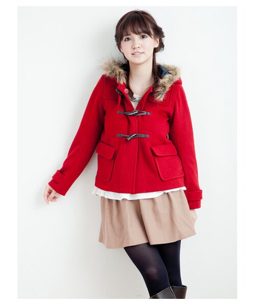 earth music&ecology（アースミュージックアンドエコロジー）の「【Special Price】ショートダッフルコート　　（コート　・レディース・ネイビー/レッド/キャメル/ブルーグリーン・M/S）」の9枚目の写真