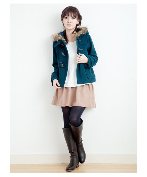 earth music&ecology（アースミュージックアンドエコロジー）の「【Special Price】ショートダッフルコート　　（コート　・レディース・ネイビー/レッド/キャメル/ブルーグリーン・M/S）」の8枚目の写真