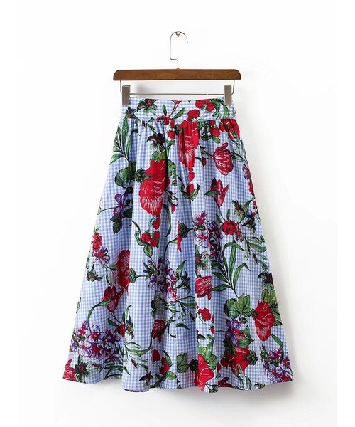 ZARA WOMAN ザラ ウーマン 大きい 花柄 フレア スカート Lサイズ 美品 ZARA ボタニカル フラワー フレアスカート 花柄 ロング