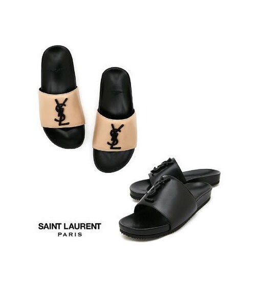 Saint Laurent サンローラン の Saint Laurent サンローラン Yslロゴレザーサンダル 並行輸入品 サンダル Wear
