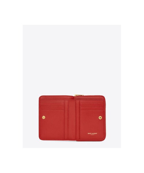 Saint Laurent サンローラン コンパクト 財布 レッド（サン