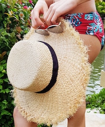 DHOLIC | 配色ストラップフレイドブリムハット(ハット)