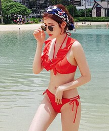 DHOLIC | ストラップフリルワイヤービキニ(水着)