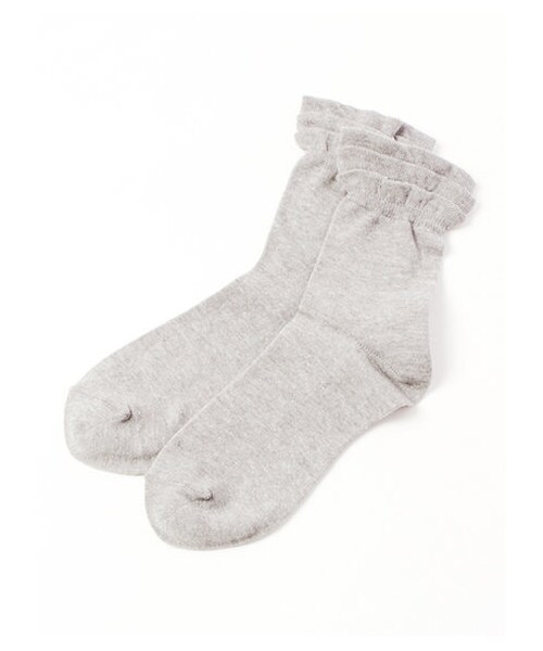 earth music&ecology（アースミュージックアンドエコロジー）の「【Special Price】トップフリルソックス（タイツ・靴下・レディース・アイボリー/杢グレー/ブラック/ベージュ・F）」の6枚目の写真