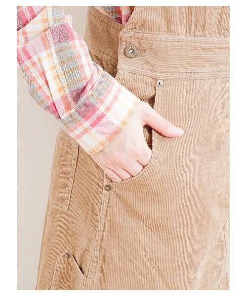 SEVENDAYS=SUNDAY（セブンデイズサンデイ）の「オーバーオールスカート（サロペット・レディース・キャメル/カーキ/ネイビー・L/M）」の8枚目の写真