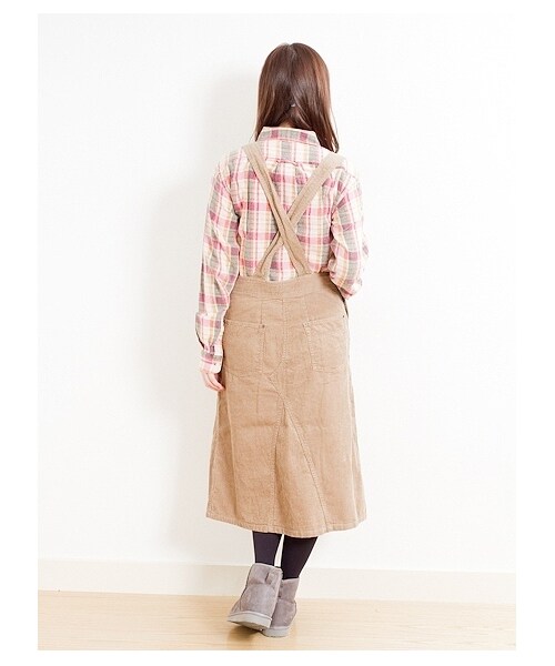 SEVENDAYS=SUNDAY（セブンデイズサンデイ）の「オーバーオールスカート（サロペット・レディース・キャメル/カーキ/ネイビー・L/M）」の6枚目の写真