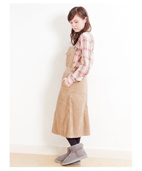 SEVENDAYS=SUNDAY（セブンデイズサンデイ）の「オーバーオールスカート（サロペット・レディース・キャメル/カーキ/ネイビー・L/M）」の5枚目の写真