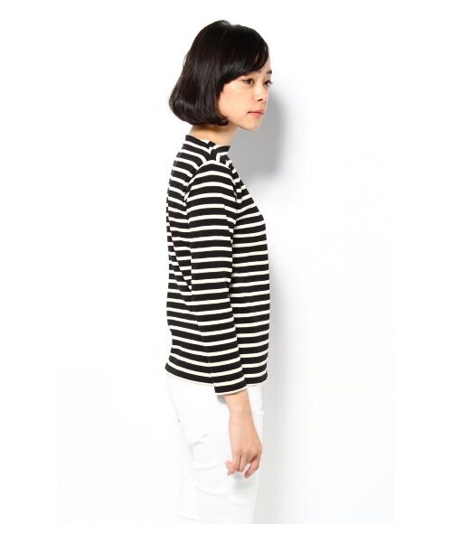 SAINT JAMES(セントジェームス)の「SAINT JAMES OUESSANTボーダー(カットソー・Tシャツ・レディース・グリーン/ナチュラル/ピンク/ブラック・36/38)」の6枚目の写真