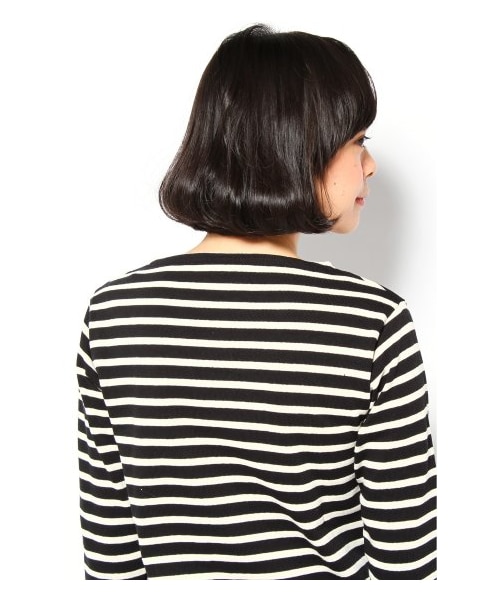 SAINT JAMES(セントジェームス)の「SAINT JAMES OUESSANTボーダー(カットソー・Tシャツ・レディース・グリーン/ナチュラル/ピンク/ブラック・36/38)」の9枚目の写真