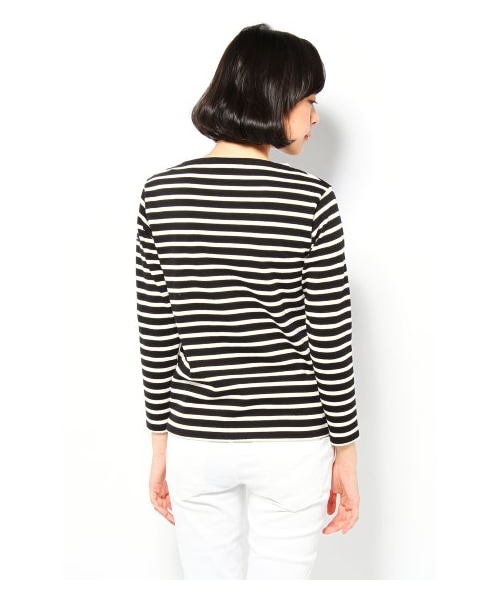 SAINT JAMES(セントジェームス)の「SAINT JAMES OUESSANTボーダー(カットソー・Tシャツ・レディース・グリーン/ナチュラル/ピンク/ブラック・36/38)」の7枚目の写真