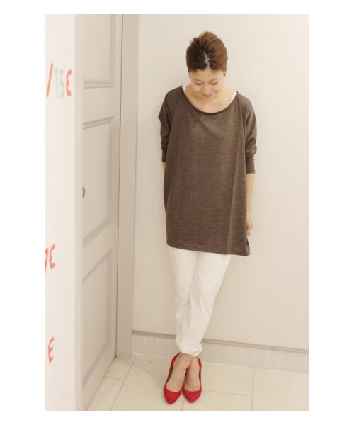 SLOBE IENA（スローブイエナ）の「ウォッシャブルウール BIG プルオーバー。（カットソー･Ｔシャツ・レディース・グレー/グレーA/ブラウン/ブラック/ベージュ・フリー）」の4枚目の写真