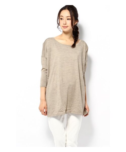 SLOBE IENA（スローブイエナ）の「ウォッシャブルウール BIG プルオーバー。（カットソー･Ｔシャツ・レディース・グレー/グレーA/ブラウン/ブラック/ベージュ・フリー）」の14枚目の写真