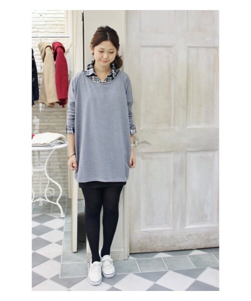 SLOBE IENA（スローブイエナ）の「ウォッシャブルウール BIG プルオーバー。（カットソー･Ｔシャツ・レディース・グレー/グレーA/ブラウン/ブラック/ベージュ・フリー）」の3枚目の写真