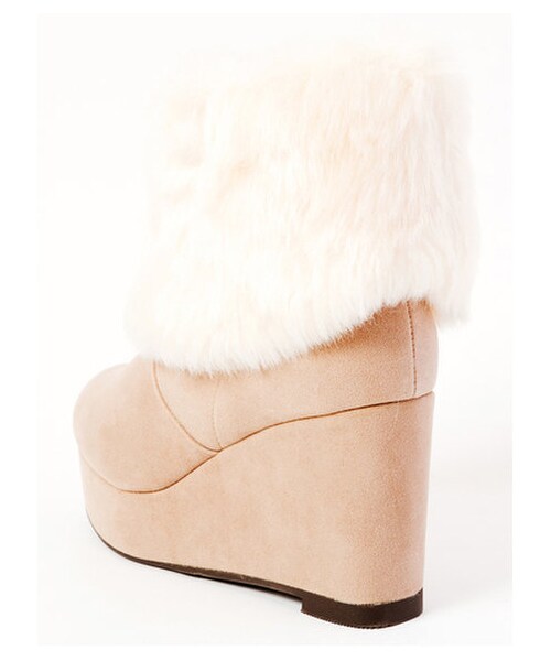 E hyphen world gallery（イーハイフンワールドギャラリー）の「ファーブーツ　　（ショートブーツ・レディース・ブラック/ベージュ/キャメル・L/M/S）」の10枚目の写真