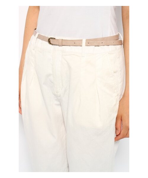 JOURNAL STANDARD（ジャーナルスタンダード）の「ベルトツキテーパードパンツ（クロップド･半端丈パンツ・レディース・ネイビー/ブラック A/ベージュ/ホワイト A・34/36/38/40）」の8枚目の写真