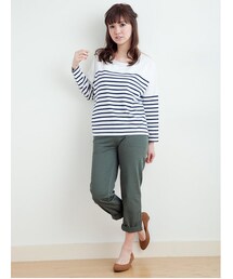 SEVENDAYS=SUNDAY | ルーズドルマンボーダーTシャツ　　　(トップス)