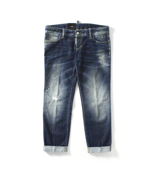 DSQUARED2(ディースクエアード)の「DSQUARED2 MAIN クロップトデニム(デニムパンツ・レディース・ネイビー・38/40/42)」の1枚目の写真