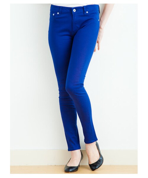 SEVENDAYS=SUNDAY（セブンデイズサンデイ）の「無地スキニーパンツ　　（パンツ・レディース・レッド/ベージュ/マスタード/ブルー/オフホワイト/ブラック・L/M/S）」の7枚目の写真