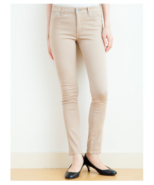 SEVENDAYS=SUNDAY（セブンデイズサンデイ）の「無地スキニーパンツ　　（パンツ・レディース・レッド/ベージュ/マスタード/ブルー/オフホワイト/ブラック・L/M/S）」の3枚目の写真