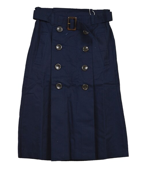 STYLEBLOCK（スタイルブロック）の「綿ツイルベルト付きタックトレンチスカート（スカート・レディース・ライトベージュ/ベージュ/カーキ/ネイビー/イエロー/ピンク/レッド/ブルー系・M）」の2枚目の写真