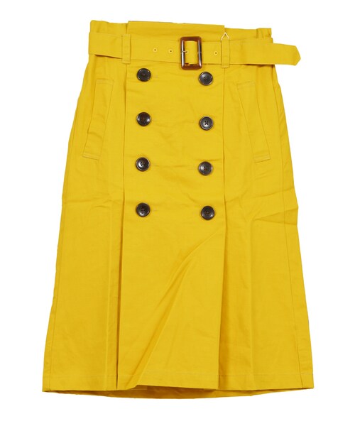 STYLEBLOCK（スタイルブロック）の「綿ツイルベルト付きタックトレンチスカート（スカート・レディース・ライトベージュ/ベージュ/カーキ/ネイビー/イエロー/ピンク/レッド/ブルー系・M）」の3枚目の写真