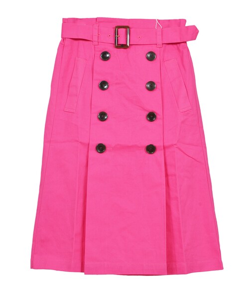 STYLEBLOCK（スタイルブロック）の「綿ツイルベルト付きタックトレンチスカート（スカート・レディース・ライトベージュ/ベージュ/カーキ/ネイビー/イエロー/ピンク/レッド/ブルー系・M）」の4枚目の写真