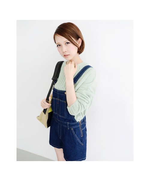 KBF（ケイビーエフ）の「バックZIPショートニット（トップス・レディース・オフ/チャコール/ミント/ブルー・one）」の7枚目の写真