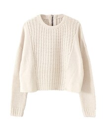 KBF | バックZIPショートニット(トップス)