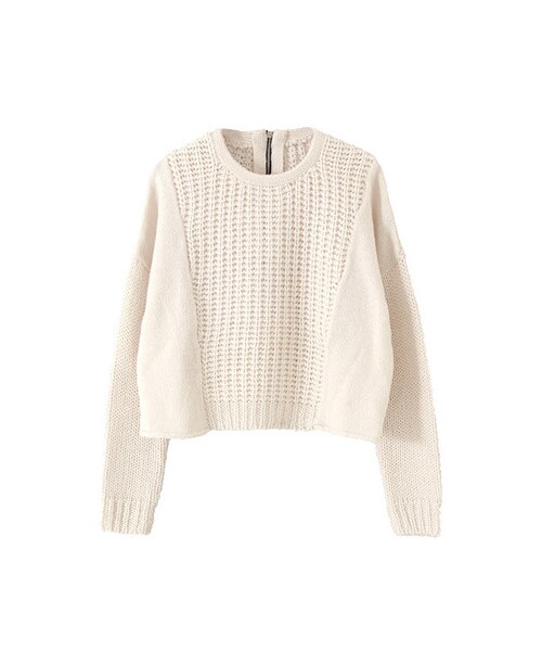 KBF（ケイビーエフ）の「バックZIPショートニット（トップス・レディース・オフ/チャコール/ミント/ブルー・one）」の2枚目の写真