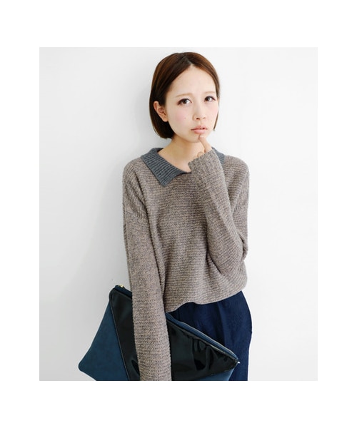 KBF（ケイビーエフ）の「衿付きMIXニット（）」 - WEAR