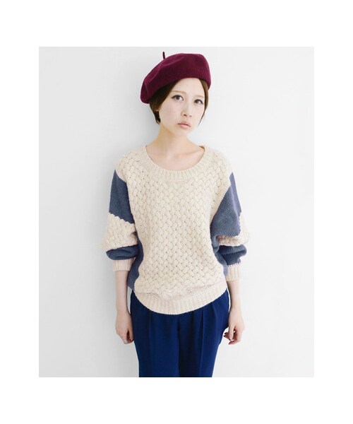 KBF（ケイビーエフ）の「2トーンドルマンニット（）」 - WEAR