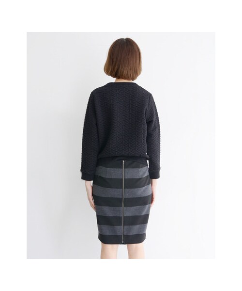 KBF（ケイビーエフ）の「ふくれジャガードトップス（トップス・レディース・ホワイト/ブラック/グレー・one）」の8枚目の写真