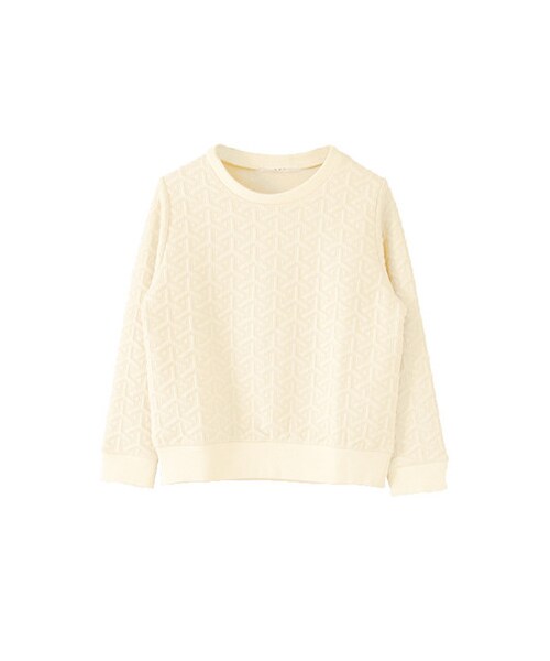 KBF（ケイビーエフ）の「ふくれジャガードトップス（トップス・レディース・ホワイト/ブラック/グレー・one）」の2枚目の写真