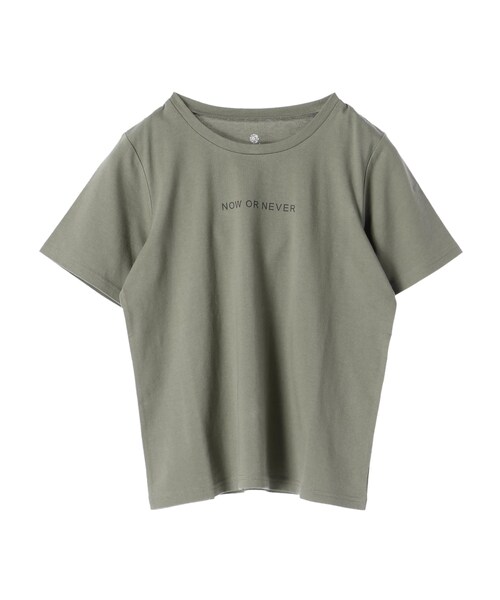earth music&ecology(アースミュージックアンドエコロジー)の「ワンポイントロゴTシャツ(トップス・オフホワイト/杢ライトグレー/カーキ/ネイビー・F)」の11枚目の写真