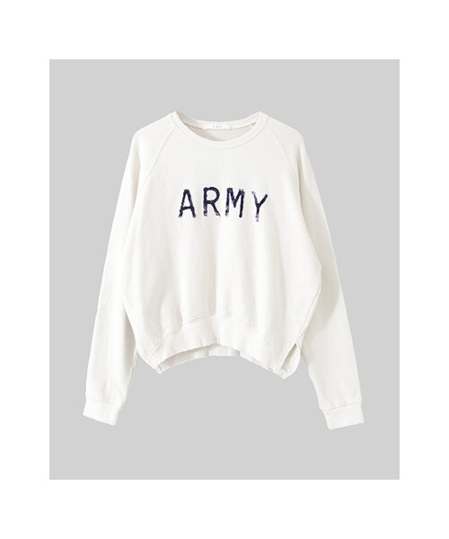 KBF（ケイビーエフ）の「ARMYダメージスウェット（トップス・レディース・ホワイト/グレー/カーキ・one）」の2枚目の写真