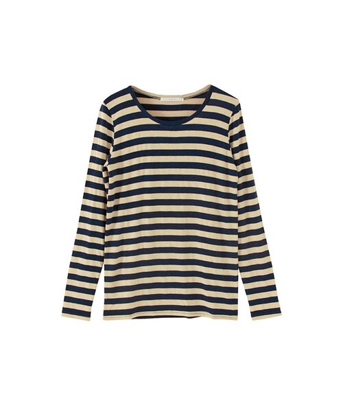 KBF(ケイビーエフ)の「ボーダーロングTee(トップス・レディース・OFF×GRY/OFF×BLK/GRY×BLK/BEG×NVY/OFF×RED・one)」の1枚目の写真