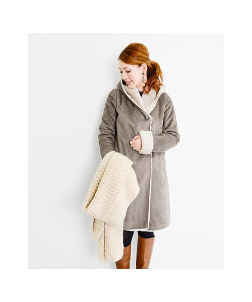 URBAN RESEARCH ROSSO WOMEN（アーバンリサーチ　ロッソ）の「ムートンコート（ジャケット/アウター・レディース・L/GRY/CML・FREE）」の5枚目の写真