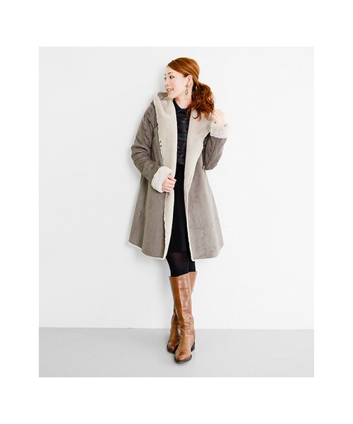 URBAN RESEARCH ROSSO WOMEN（アーバンリサーチ　ロッソ）の「ムートンコート（ジャケット/アウター・レディース・L/GRY/CML・FREE）」の8枚目の写真