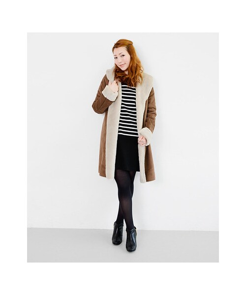 URBAN RESEARCH ROSSO WOMEN（アーバンリサーチ　ロッソ）の「ムートンコート（ジャケット/アウター・レディース・L/GRY/CML・FREE）」の11枚目の写真