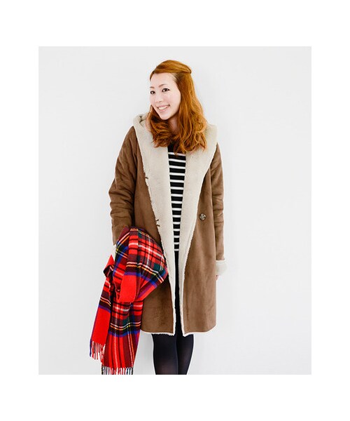 URBAN RESEARCH ROSSO WOMEN（アーバンリサーチ　ロッソ）の「ムートンコート（ジャケット/アウター・レディース・L/GRY/CML・FREE）」の6枚目の写真