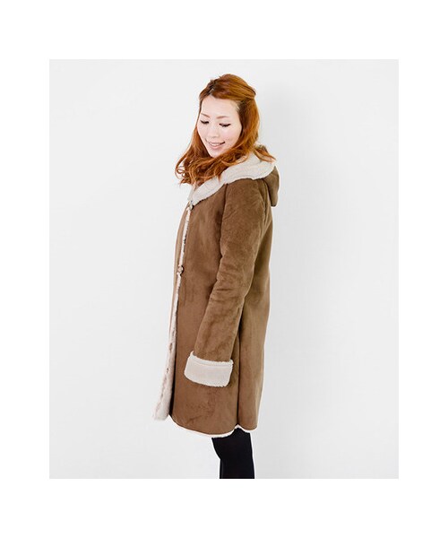 URBAN RESEARCH ROSSO WOMEN（アーバンリサーチ　ロッソ）の「ムートンコート（ジャケット/アウター・レディース・L/GRY/CML・FREE）」の14枚目の写真