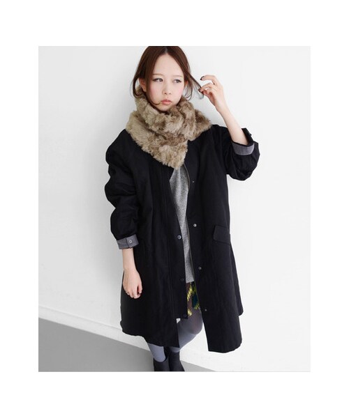 KBF（ケイビーエフ）の「ボーイフレンドコート（ジャケット/アウター・レディース・ブラック/モカ/ネイビー・one）」の5枚目の写真